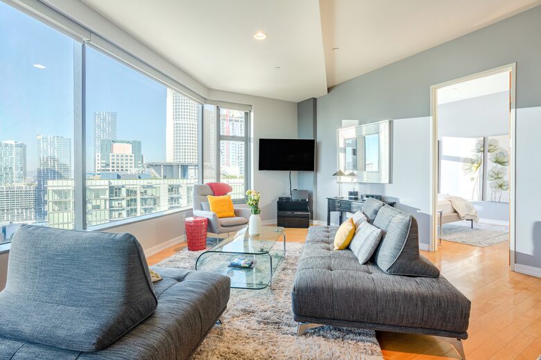 Glass-Walled DTLA Corner Loft with Skyline Views - Los Angeles, California