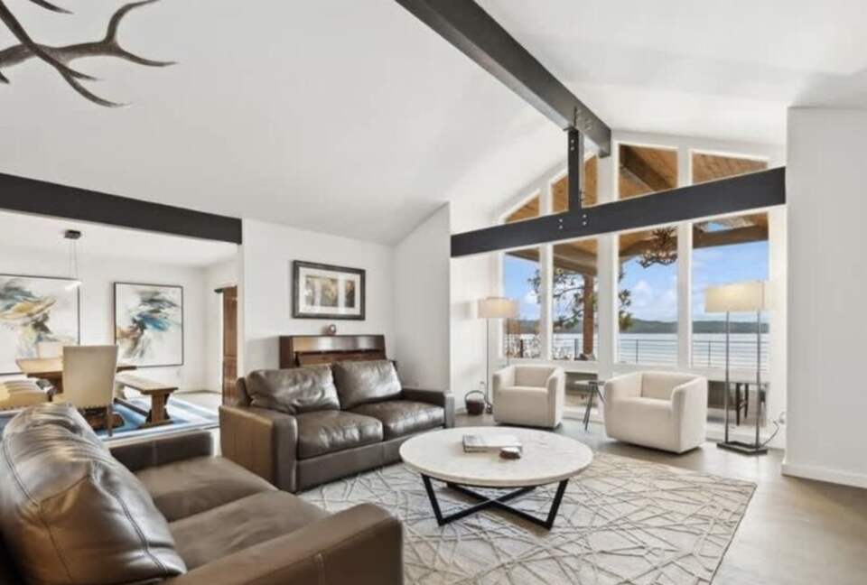 Private Flathead Lakefront Estate with Dock, Hot Tub & Panoramic Mountain Views - Rollins, Montana