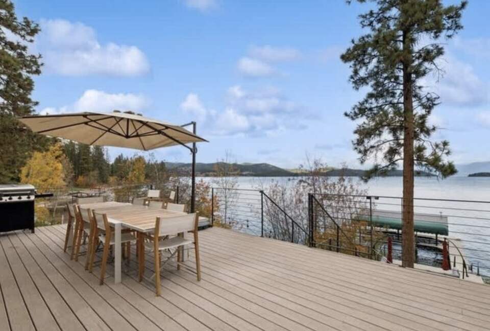 Private Flathead Lakefront Estate with Dock, Hot Tub & Panoramic Mountain Views - Rollins, Montana