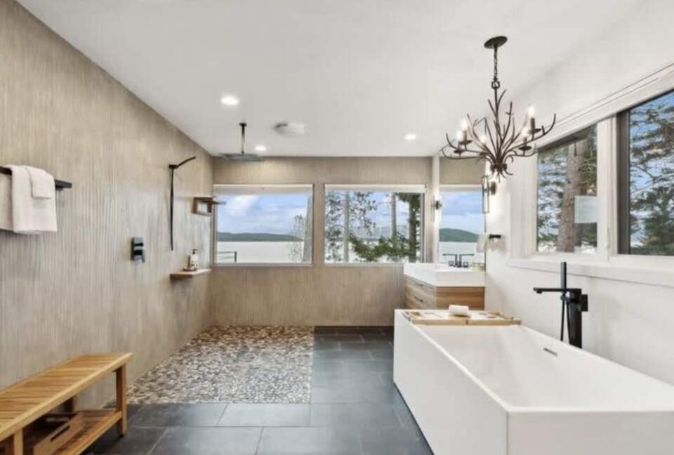 Private Flathead Lakefront Estate with Dock, Hot Tub & Panoramic Mountain Views - Rollins, Montana