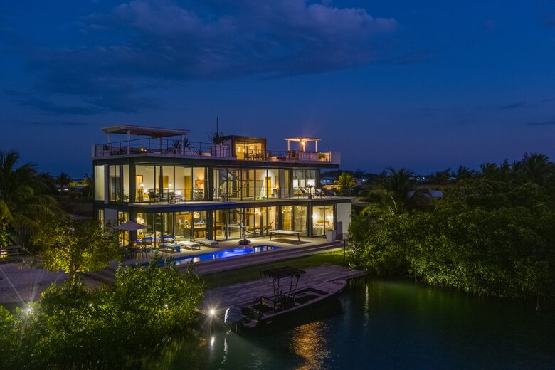 Casa Balam | Waterfront Villa with Boat, 40ft Pool & Rooftop Bar - Placencia, Belize