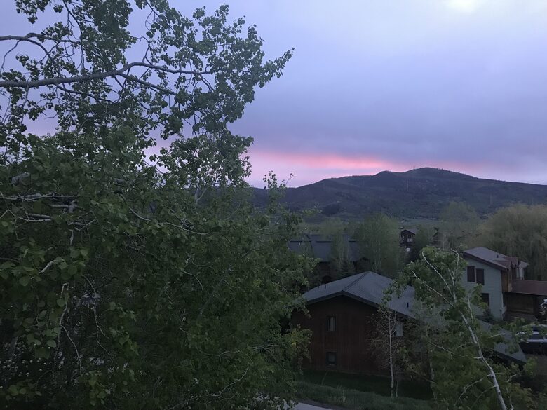 Aspen Framed Sunset Views Over Yampa Valley Near Steamboat Ski Area - Steamboat Springs, Colorado