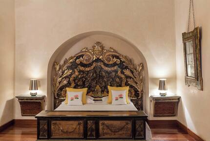 One of the large bedrooms on the ground floor