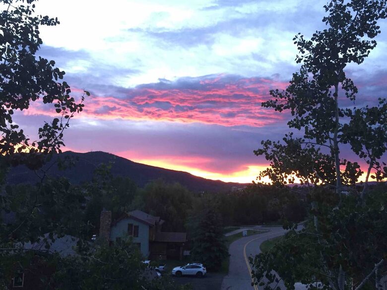 Aspen Framed Sunset Views Over Yampa Valley Near Steamboat Ski Area - Steamboat Springs, Colorado