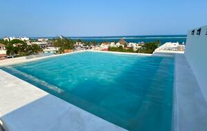 Pool and ocean view.