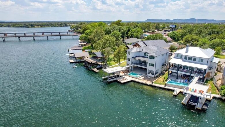Lake LBJ Luxe Waterfront Estate with Private Dock & Pool - Kingsland, Texas
