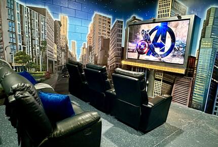 Movie Room-Fully reclining seats and couch