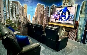 Movie Room-Fully reclining seats and couch