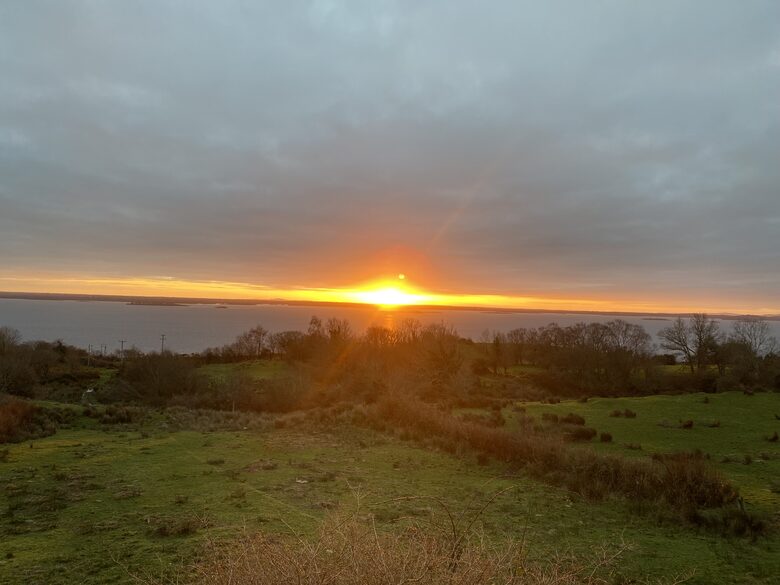 Sunrise view over the lake