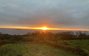 Sunrise view over the lake