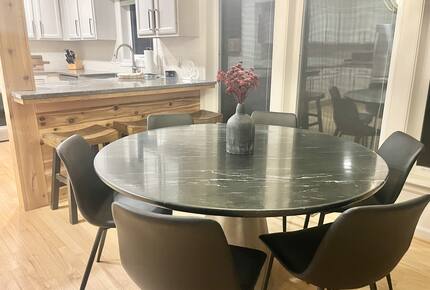 Sliding Doors In Kitchen Open to Large Deck