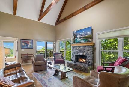 Great Room with Gas Log Fireplace, TV and Long Range Views