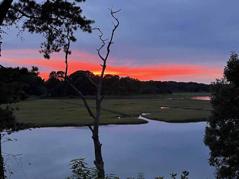 Sunset on the creek from the deck