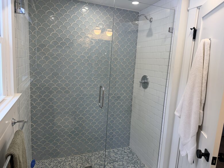 Shower of first floor full bath