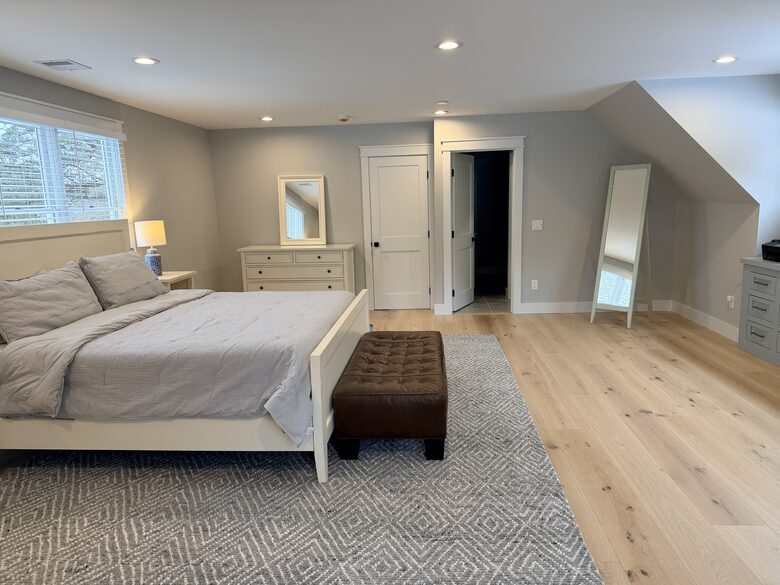 Second master with king bed and built-in desk