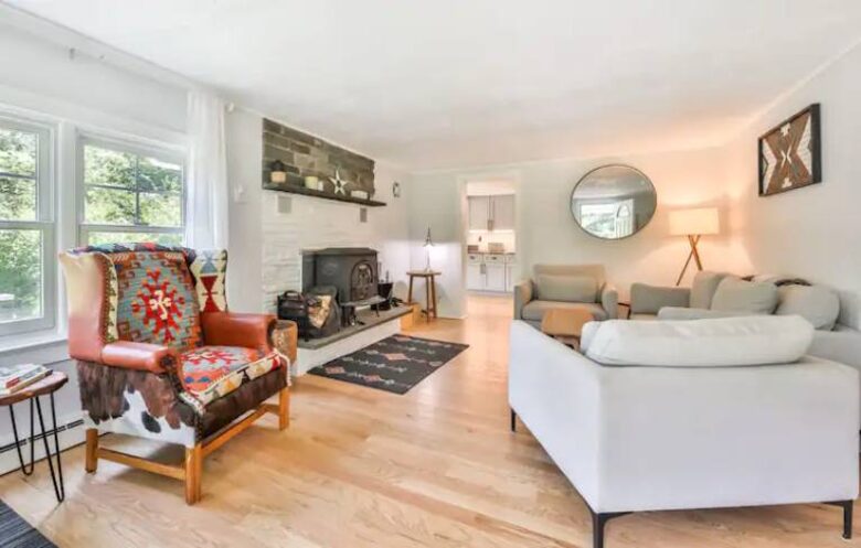 Main Entrance with Fireplace and Seating Area