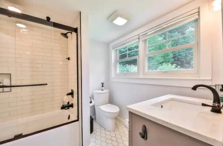 First Floor Bathroom with Tub and Shower