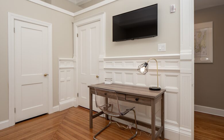 Desk area in master & two closets