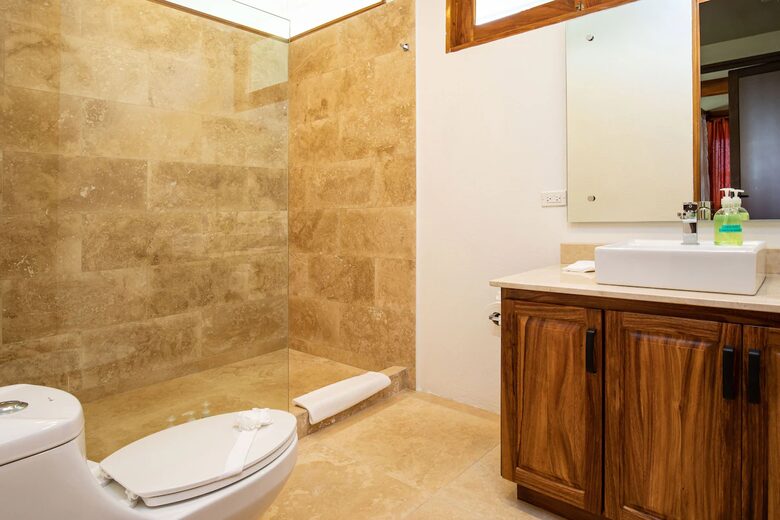 Full bath outside of bunk room