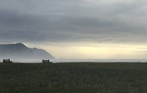 Enjoy watching the waves from the benches, a short walk from the house