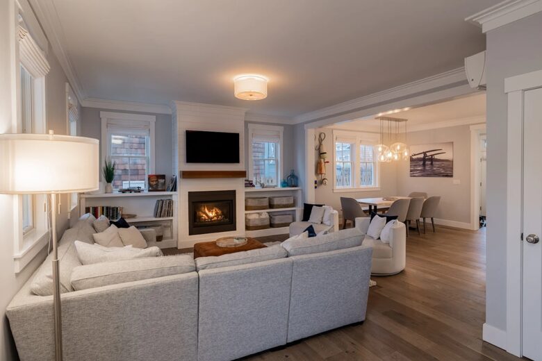 Living room, complete with record player, record collection