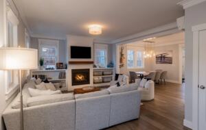 Living room, complete with record player, record collection