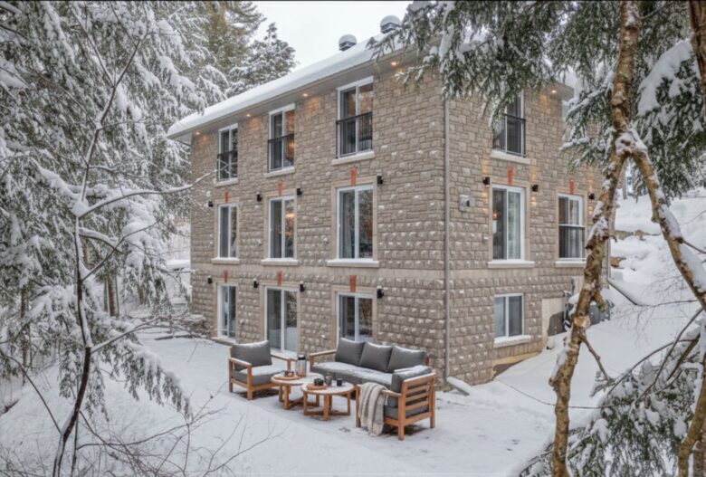 Architectural Elegance: A Stone Masterpiece Amidst the Trees