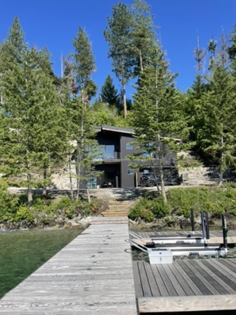 veiw from dock towards the house