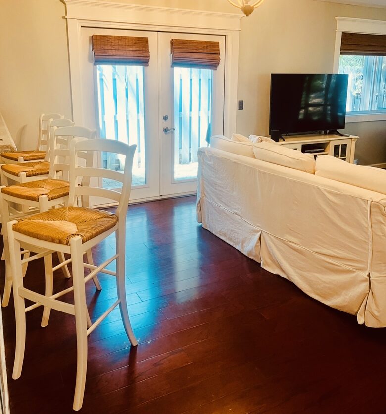 four barstools for extra seating