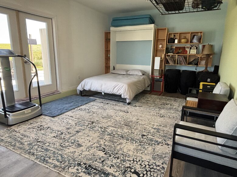 Murphy bed in exercise room