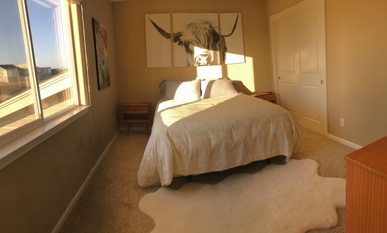 Upstairs bedroom with morning light