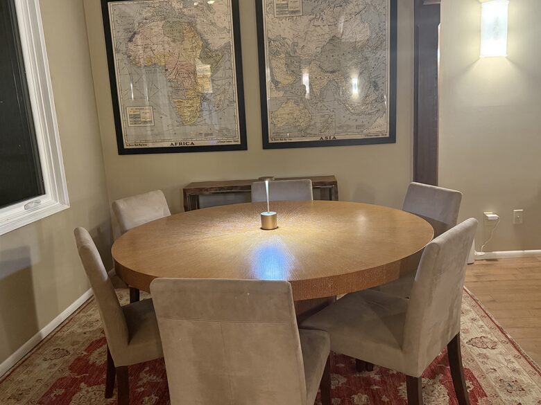 informal dining room table in great room