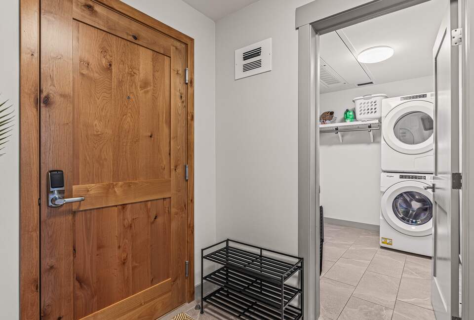 Ensuite storage and laundry room.