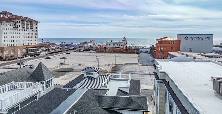 across the street from beach and boardwalk