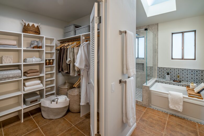 Fully renovated master bedroom, closet, and bathroom