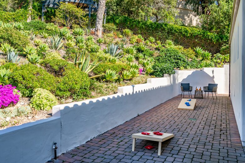 Shaded, usable area at the back of the house