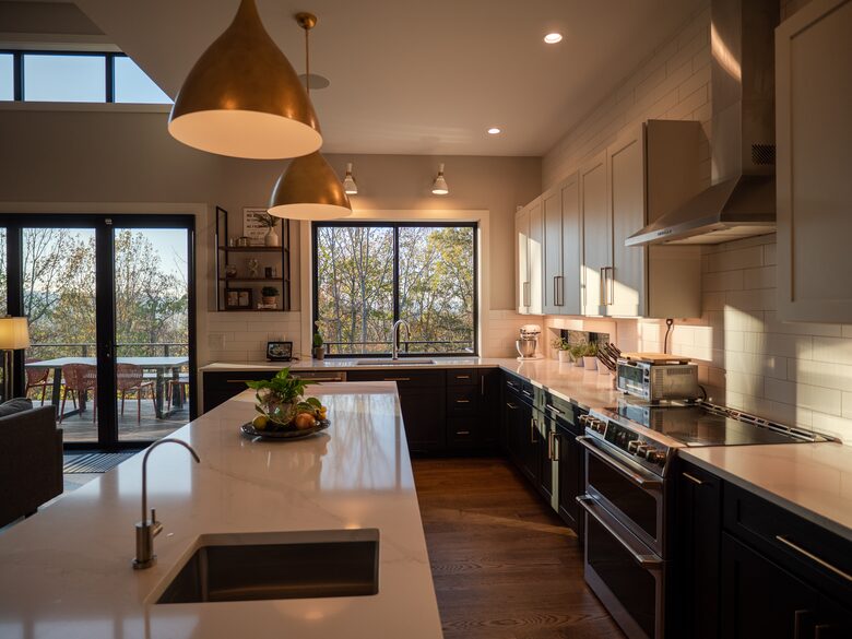 Chefs kitchen, with integrated access to outdoor grill