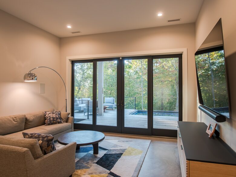 Family theater and gaming room with surround sound