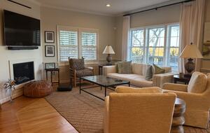 Living room with marsh views