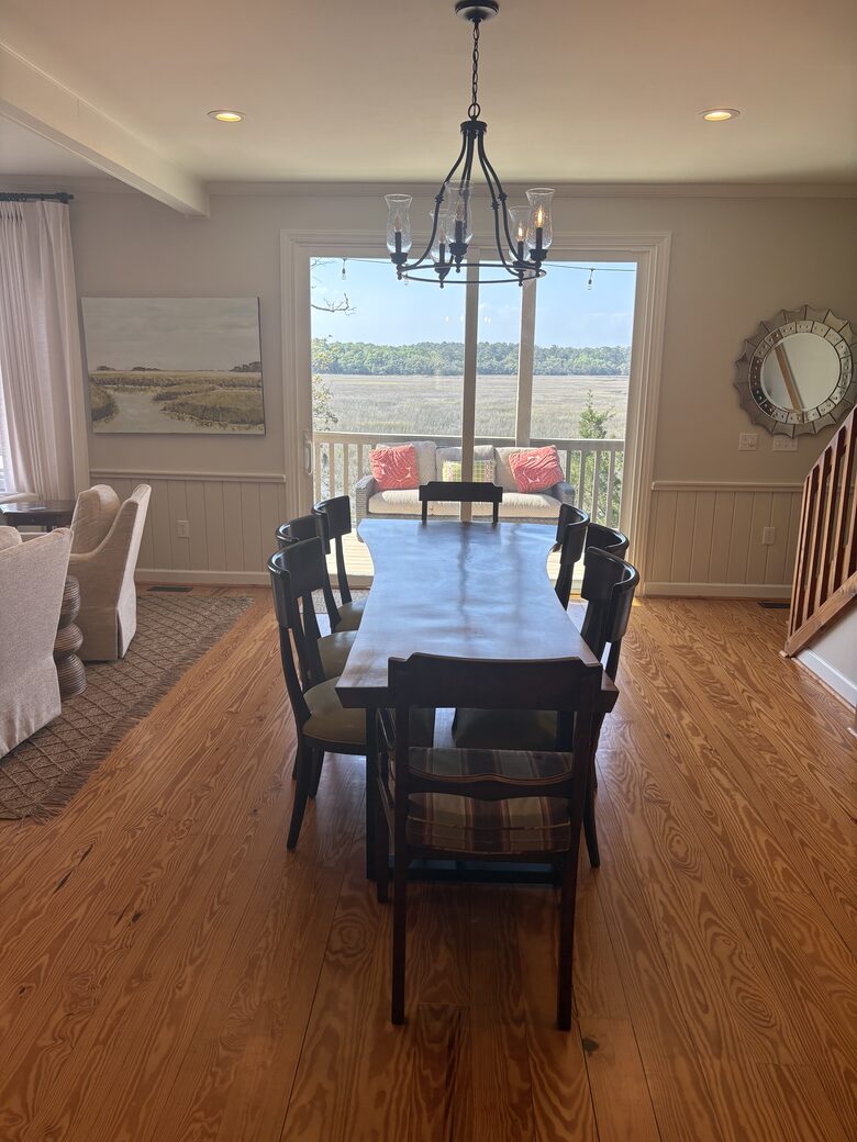 Dining Room with marsh views from kitchen