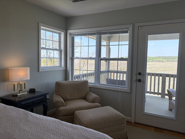 Master bedroom with marsh views