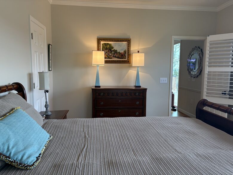 Main level bedroom 2 with marsh view