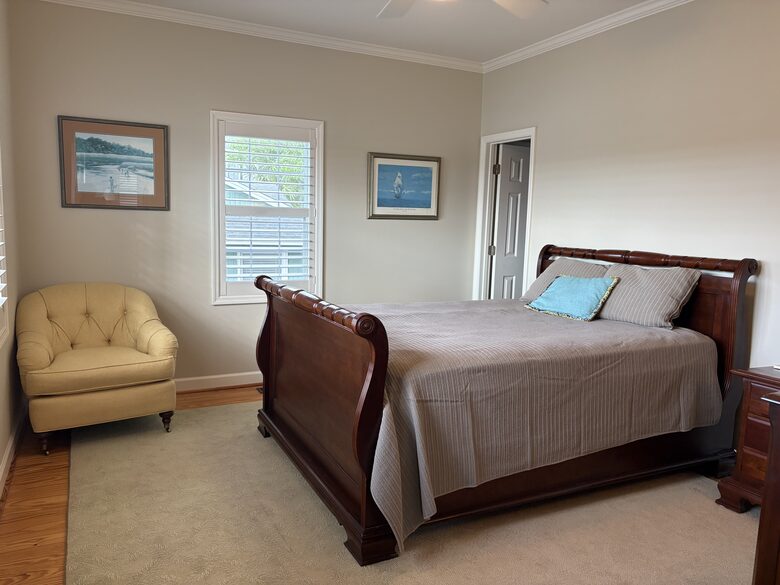Main level bedroom 2 with marsh view