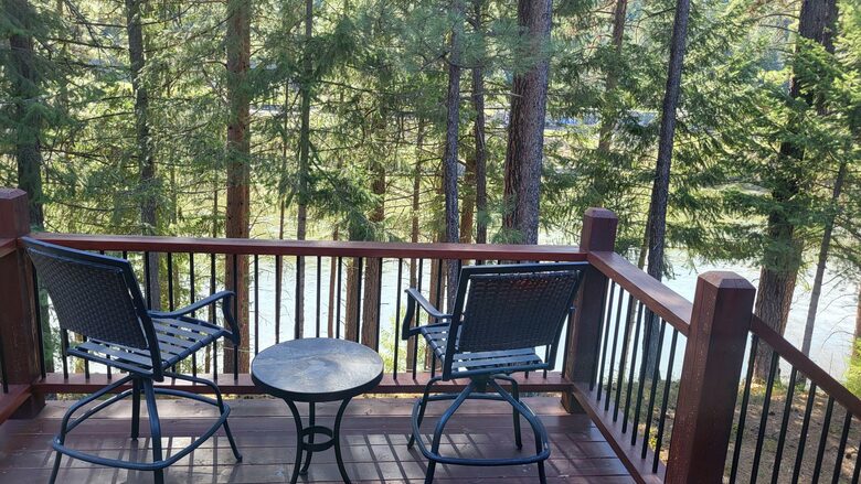 Apartment deck overlooking the river