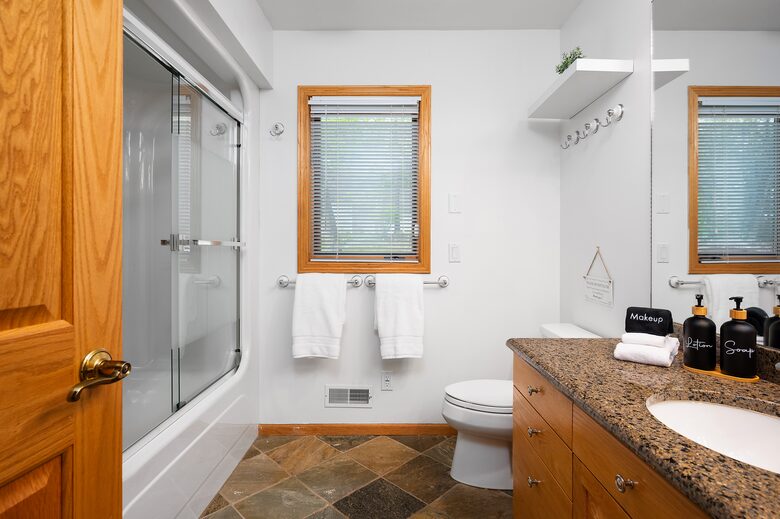 Main floor bathroom with tub