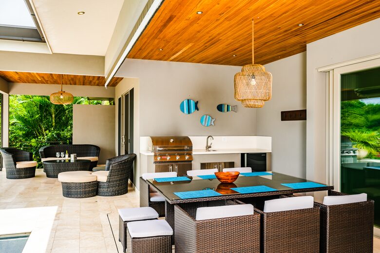 Outdoor Dining, Kitchen and Master Deck