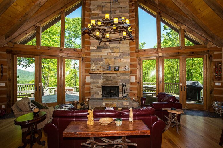 Great room and wood burning fireplace