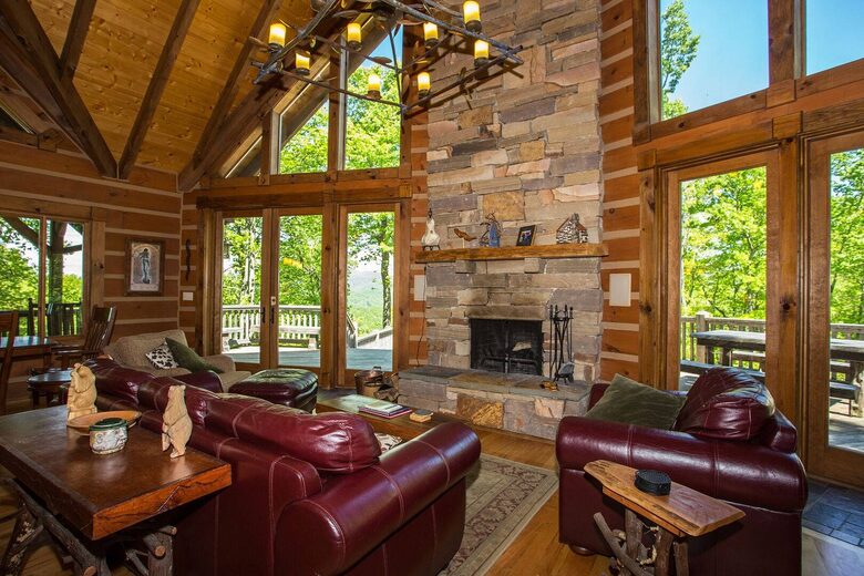 Great room leading out to back and side decks