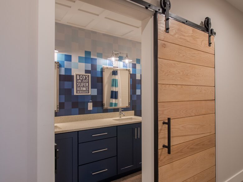 2nd bathroom for guest with double vanity and full shower