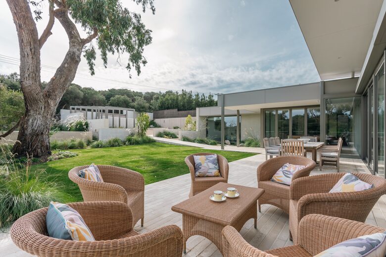 Outdoor Seating and lawn